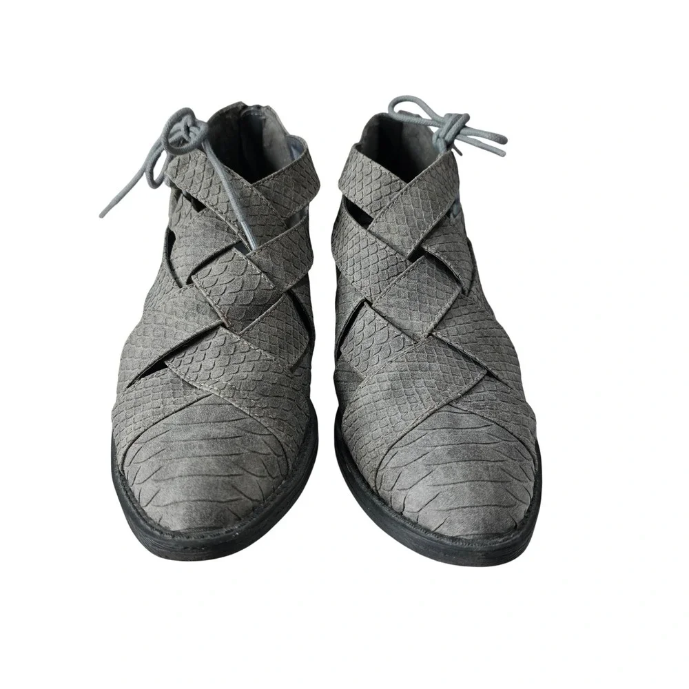Coconuts by Matisse Lux Shootie Womens Shoes Size‎ 7.5 Gray Back Zip Side Ties